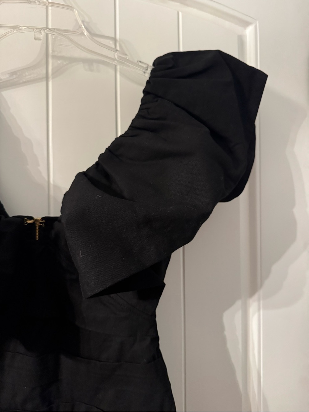 Black Ruffle-Shoulder Mini Dress - Picture 6 of 7